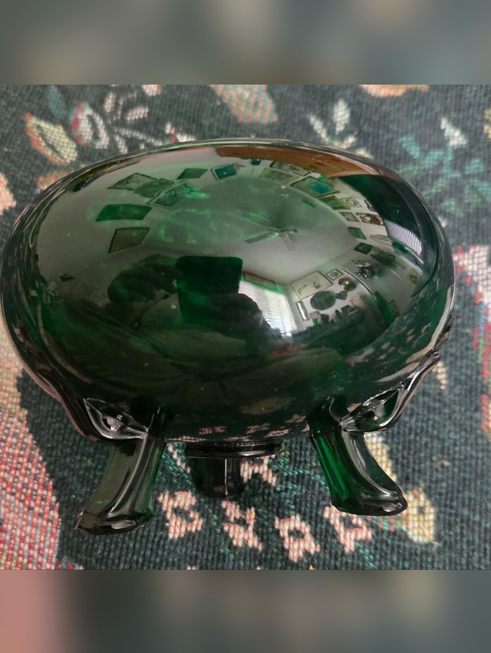 Vintage Green Viking Glass Bud Vase